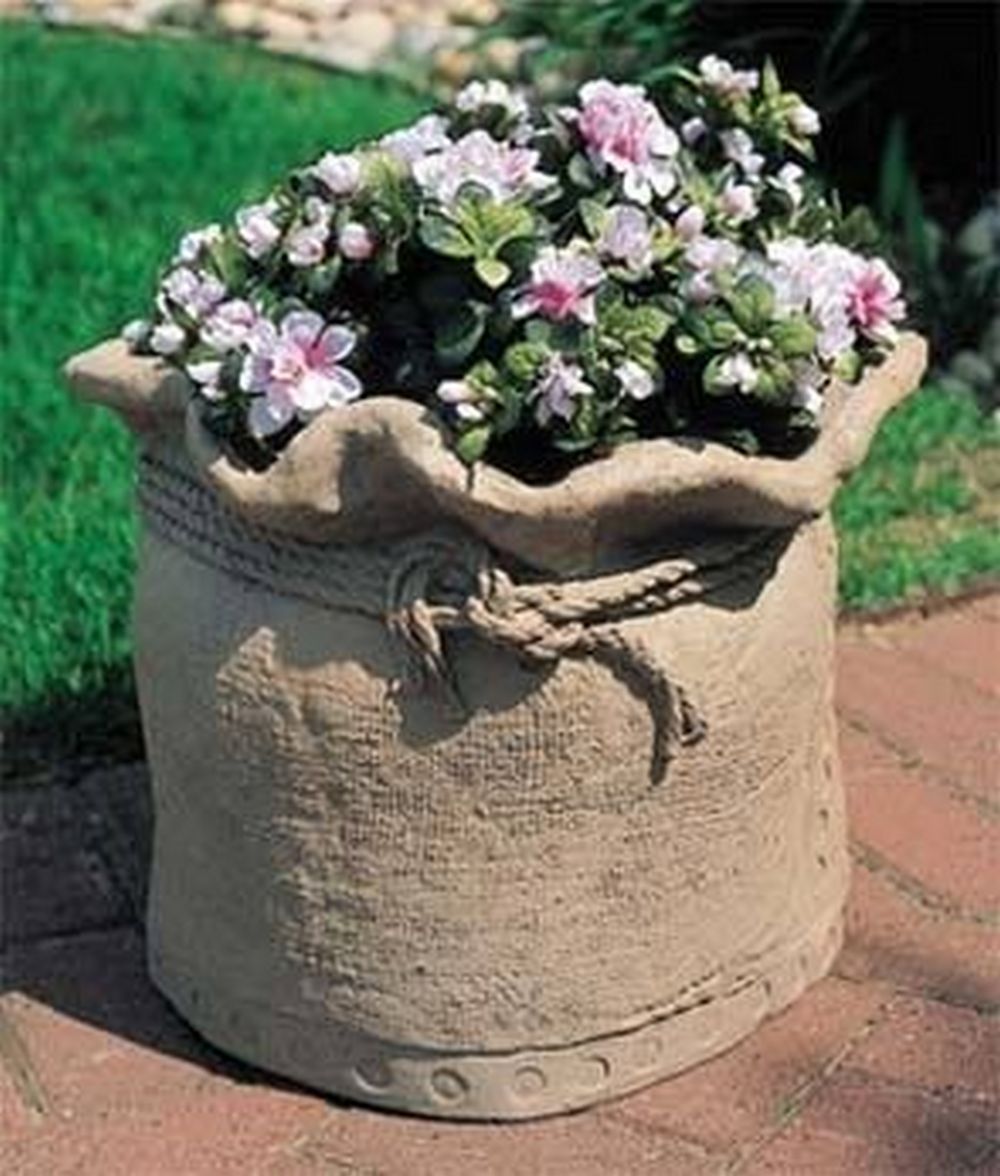 DIY Burlap Bag Shaped Concrete Planters The garden!