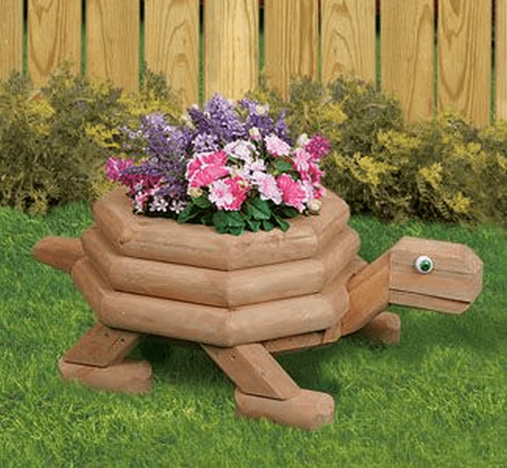 DIY Wooden Turtle Planter The garden!
