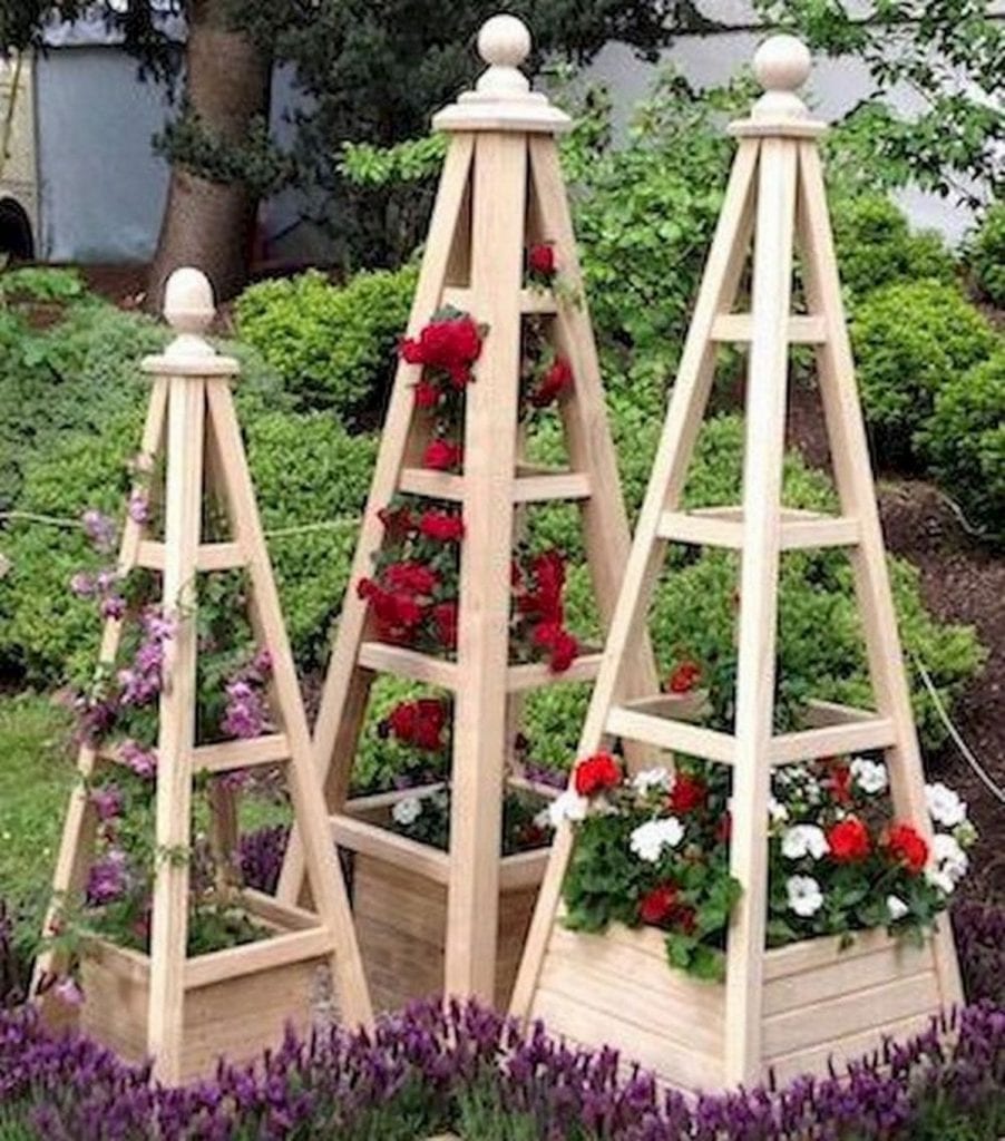 These garden obelisks would help add a focal point to your garden.