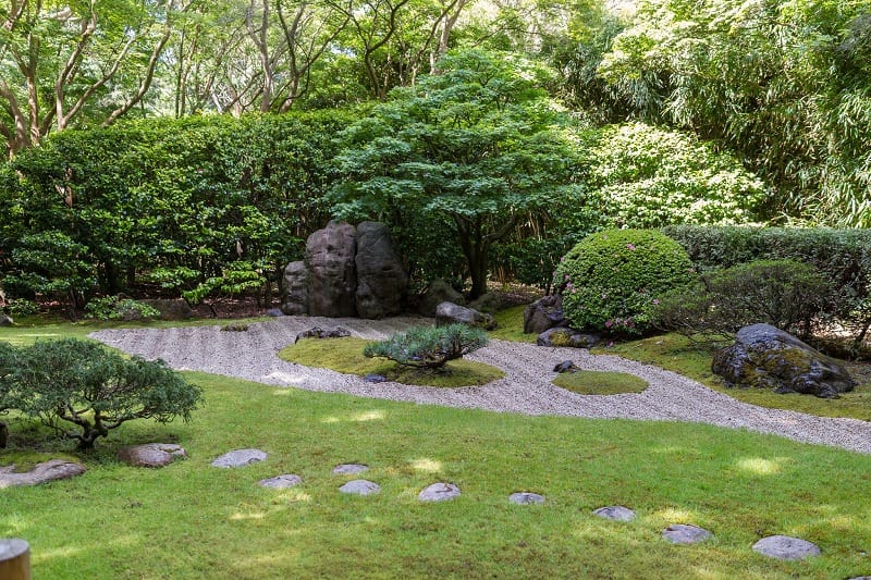 Use low, spreading plants instead of upright ones for your Zen garden.