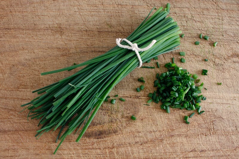 Chives grow well indoors. 