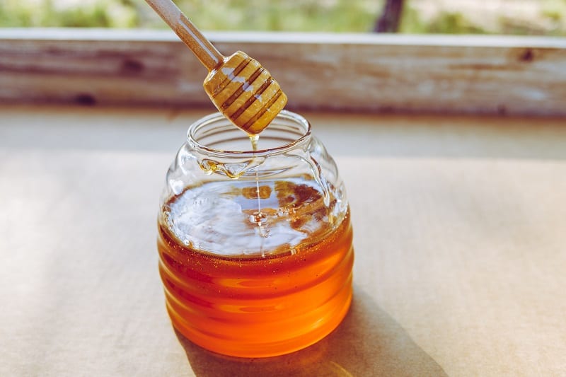 Make your own sticky traps with honey.