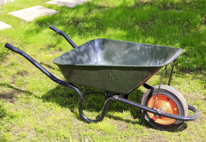 Wheelbarrows are excellent for hauling piles of leaves, bulk mulch orders, or landscaping stones.