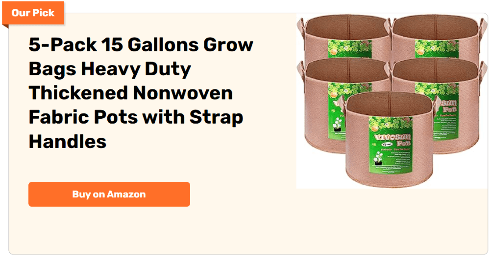 15 Gallons Grow Bags Heavy Duty Thickened Nonwoven Fabric Pots with Strap Handles