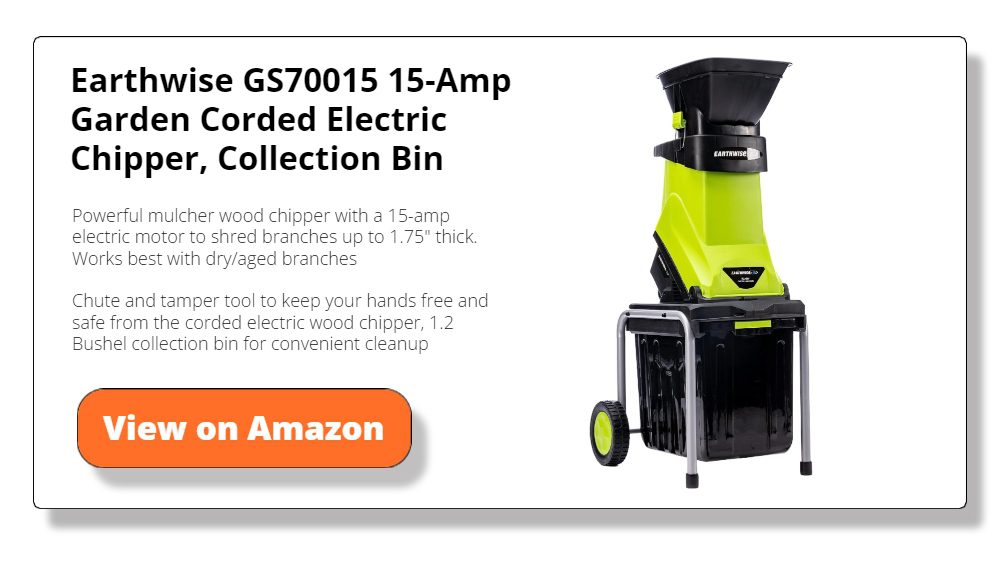 Earthwise GS70015 15-Amp Garden Corded Electric Chipper, Collection Bin