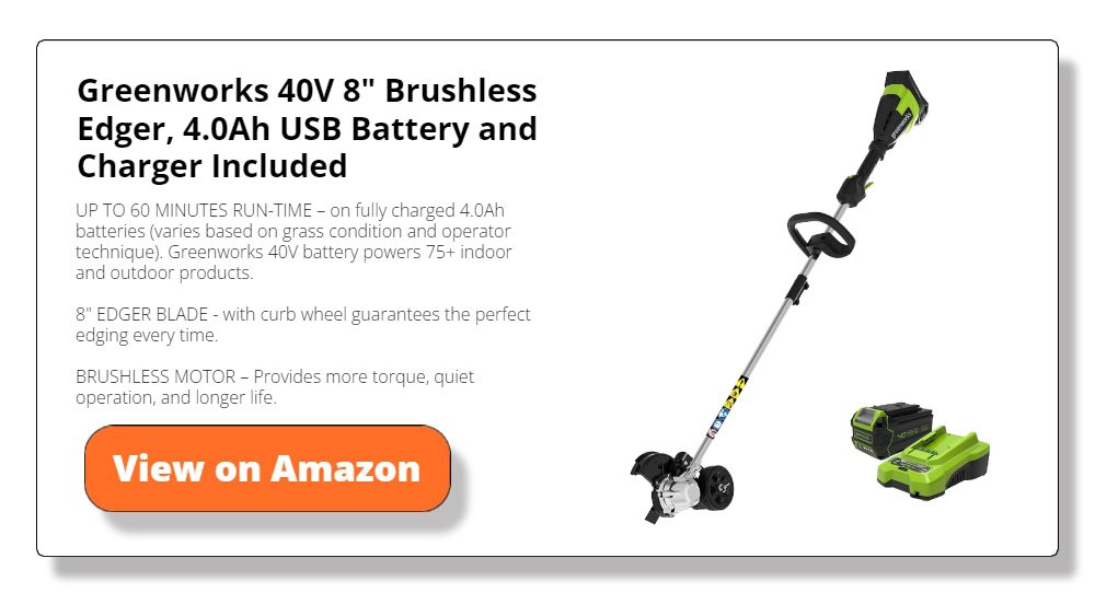 Greenworks 40V 8" Brushless Edger, 4.0Ah USB Battery and Charger Included