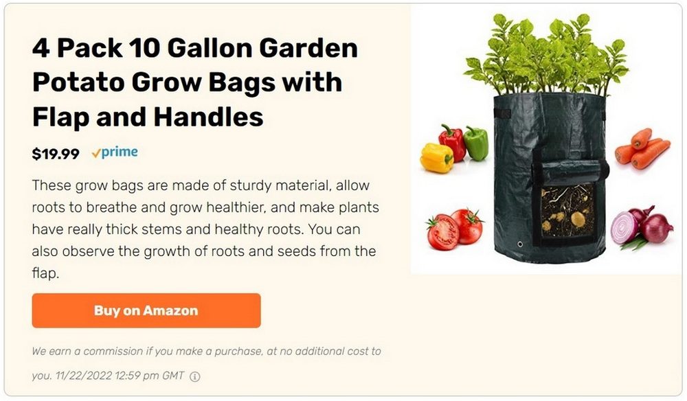 ANPHSIN 4 Pack 10 Gallon Garden Potato Grow Bags