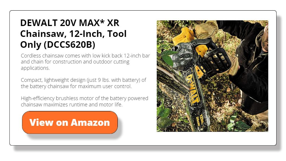 DEWALT 20V MAX* XR Chainsaw, 12-Inch, Tool Only (DCCS620B)