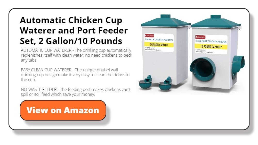 Automatic Chicken Cup Waterer and Port Feeder Set, 2 Gallon/10 Pounds