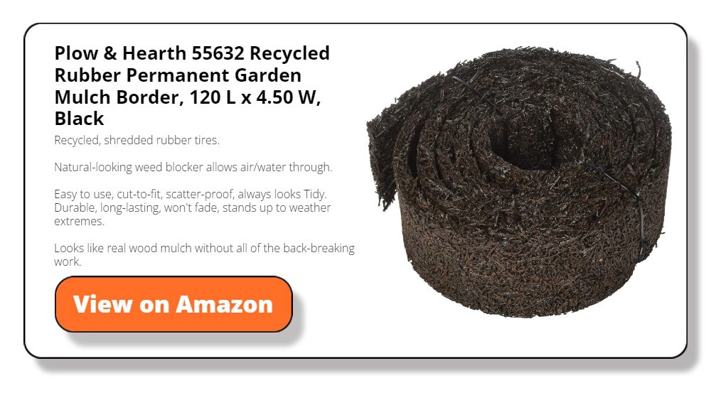 Plow & Hearth 55632 Recycled Rubber Permanent Garden Mulch Border