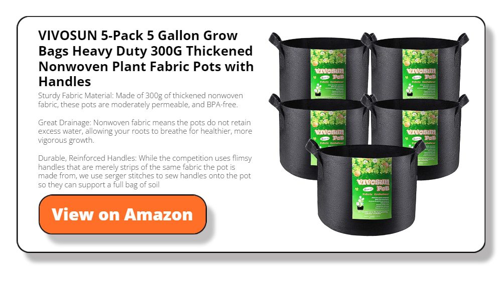 VIVOSUN 5-Pack 5 Gallon Grow Bags