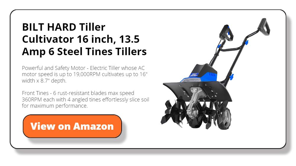BILT HARD Tiller Cultivator 16 inch, 13.5 Amp 6 Steel Tines Tillers