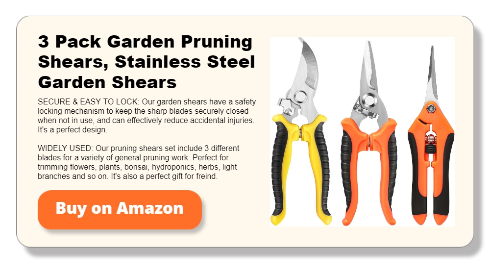 3 Pack Garden Pruning Shears, Stainless Steel Garden Shears