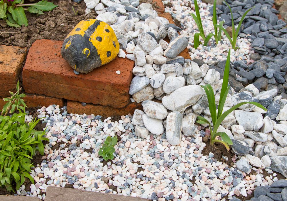 An image of landscaping with rocks.