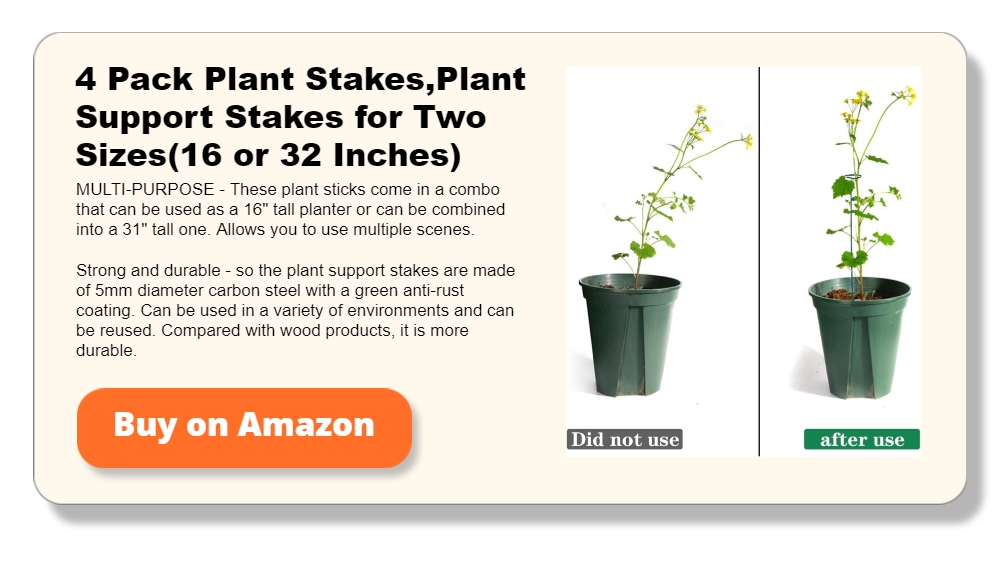 4 Pack Plant Stakes,Plant Support Stakes for Two Sizes(16 or 32 Inches)