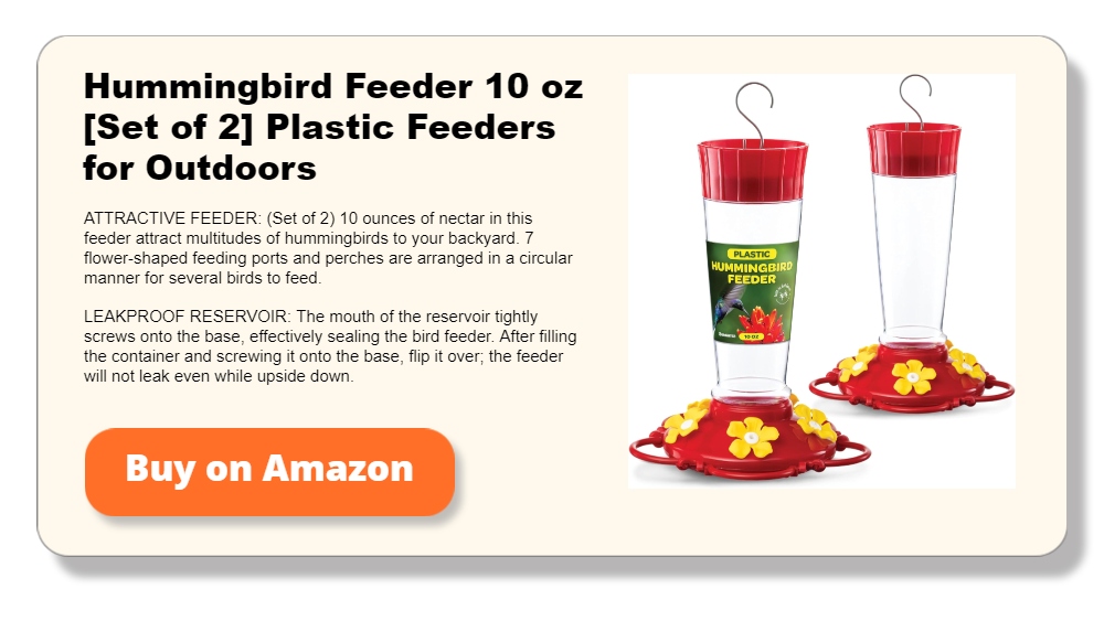 Hummingbird Feeder 10 oz [Set of 2] Plastic Feeders for Outdoors