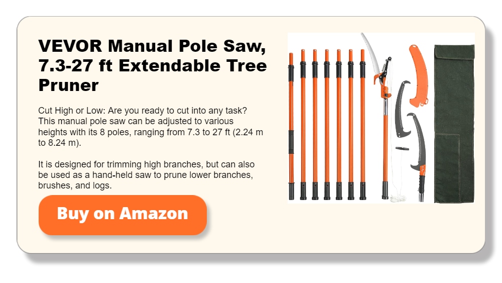 VEVOR Manual Pole Saw, 7.3-27 ft Extendable Tree Pruner